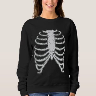 Tecknad Human Rib Cage Skeleton Bones Halloween T Shirt
