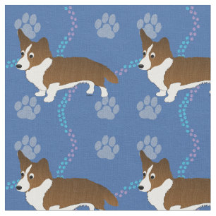 Tecknad hund - Cardigan Welsh Corgi v2 Tyg