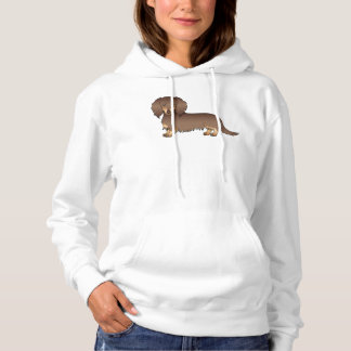 Tecknad hund, chokladbrun och tanfärgad långhårig t shirt