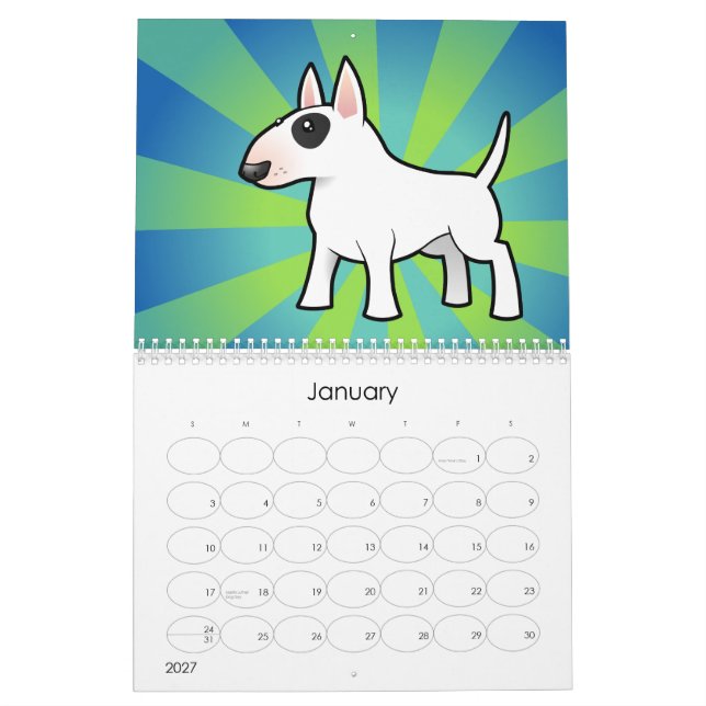 Tecknad hund föder upp 2011 kalender (Jan 2027)