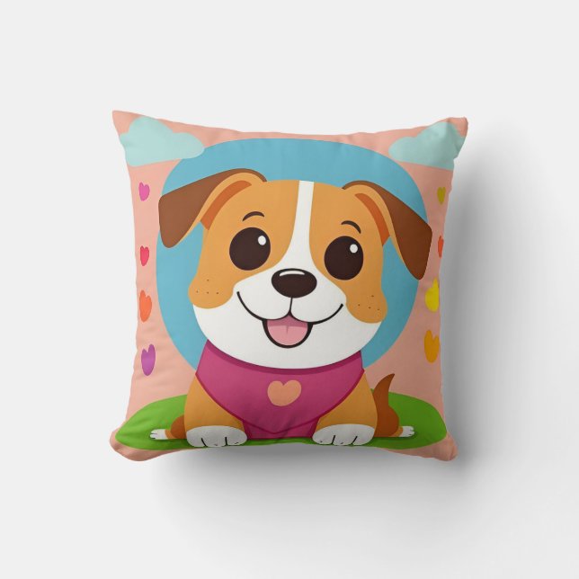 Tecknad hund för mysig rumsdesign kudde (Framsida)