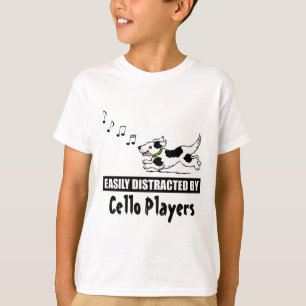 Tecknad hund har lätt distraherats av Cello Player T Shirt