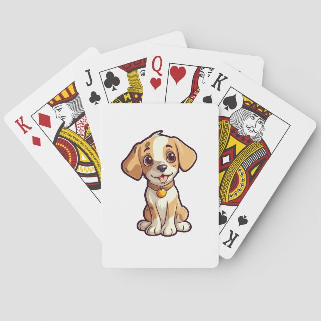 Tecknad hund illustration casinokort (Baksidan)