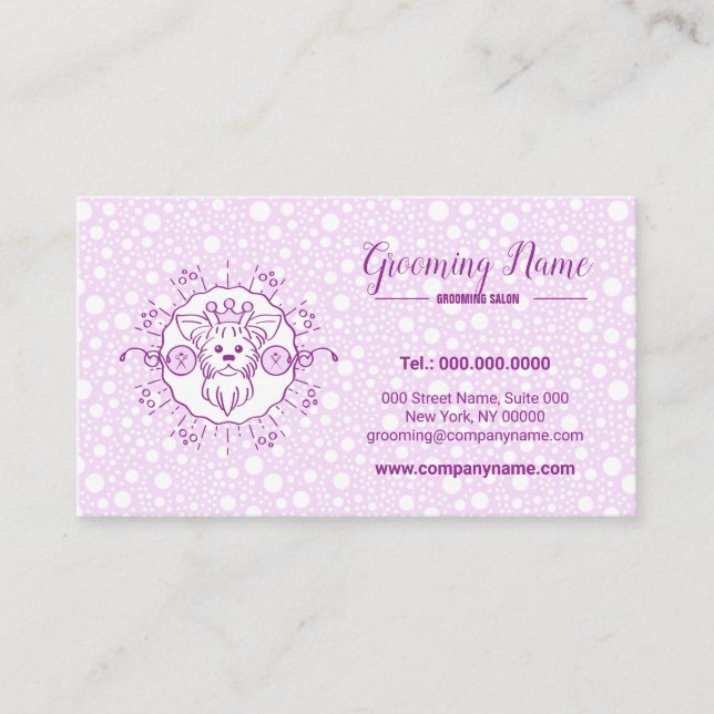 Tecknad hund-illustration för gromning visitkort (Framsida)