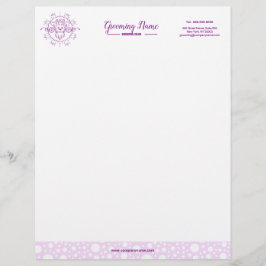 Tecknad hund illustration för grooming brevhuvud