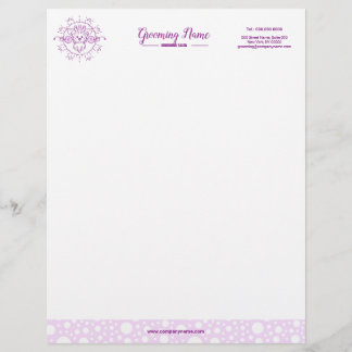 Tecknad hund illustration för grooming brevhuvud