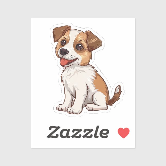 Tecknad hund illustration klistermärken (Ark)