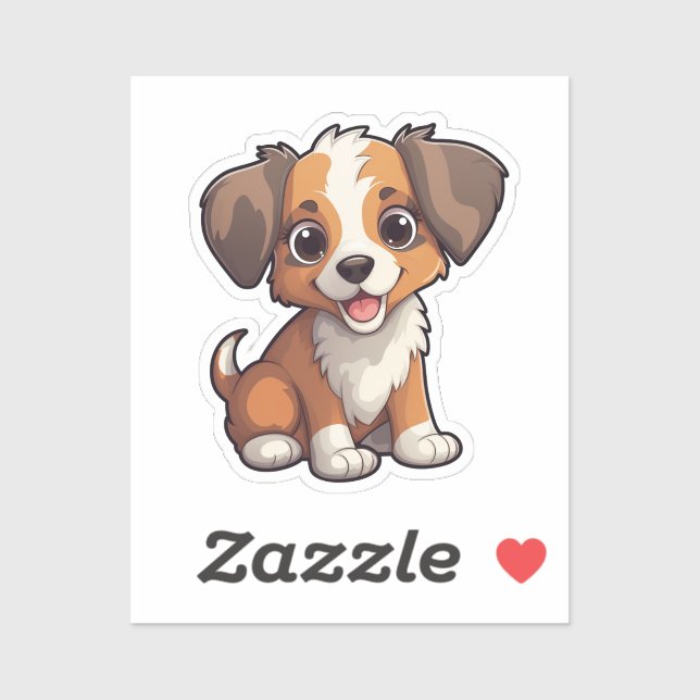 Tecknad hund illustration klistermärken (Ark)