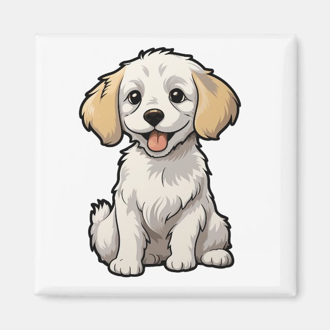 Tecknad hund illustration magnet (Framsidan)
