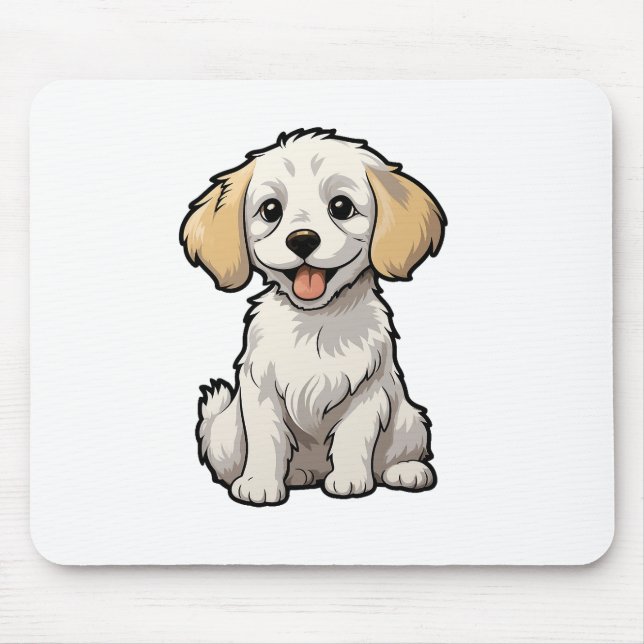 Tecknad hund illustration musmatta (Framsidan)