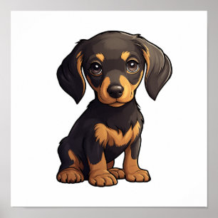 Tecknad hund illustration poster