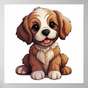 Tecknad hund illustration poster