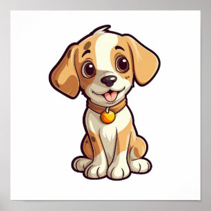 Tecknad hund illustration poster