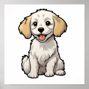 Tecknad hund illustration poster