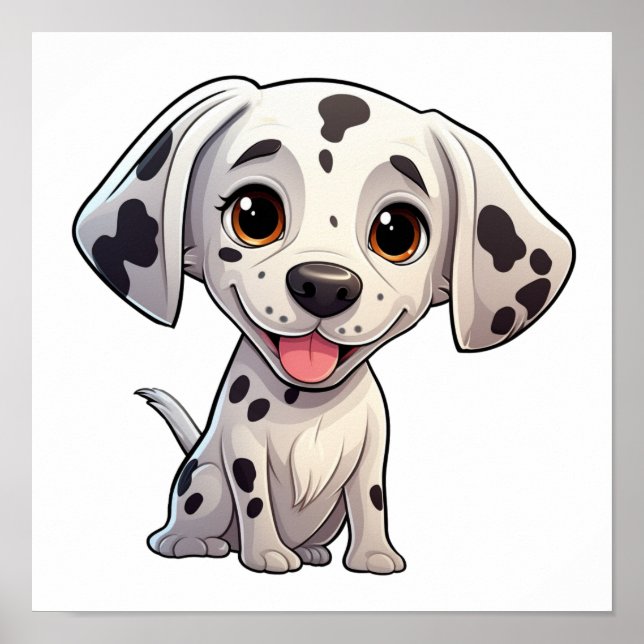 Tecknad hund illustration poster (Framsidan)