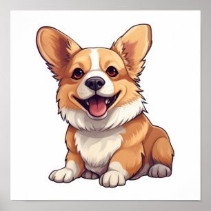 Tecknad hund illustration poster