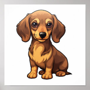 Tecknad hund illustration poster