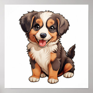 Tecknad hund illustration poster
