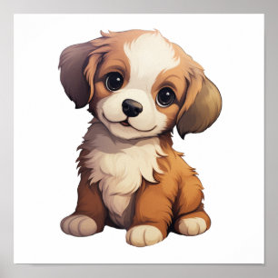 Tecknad hund illustration poster