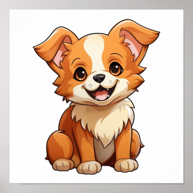 Tecknad hund illustration poster (Framsidan)