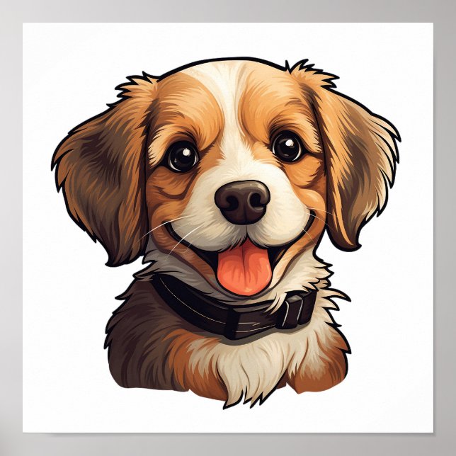 Tecknad hund illustration poster (Framsidan)