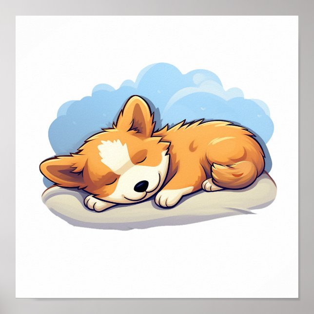 Tecknad hund illustration poster (Framsidan)