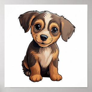 Tecknad hund illustration poster