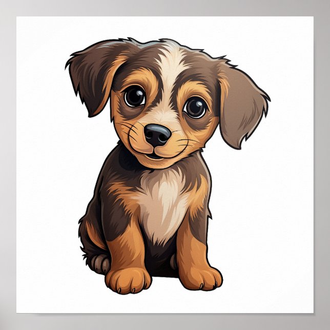 Tecknad hund illustration poster (Framsidan)