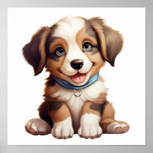 Tecknad hund illustration poster