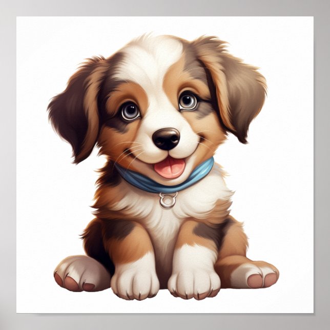 Tecknad hund illustration poster (Framsidan)