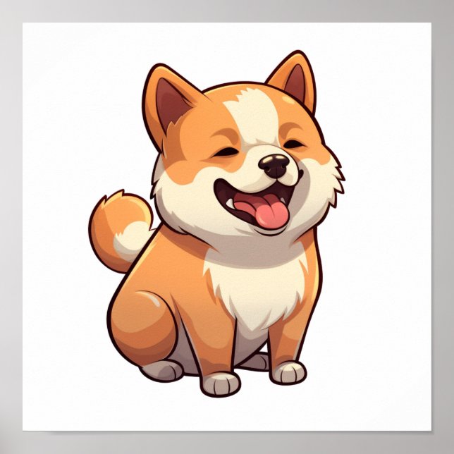 Tecknad hund illustration poster (Framsidan)