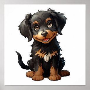 Tecknad hund illustration poster