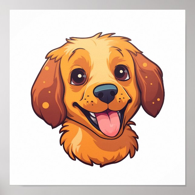 Tecknad hund illustration poster (Framsidan)
