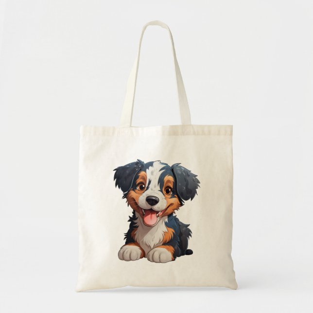 Tecknad hund illustration tygkasse (Framsidan)