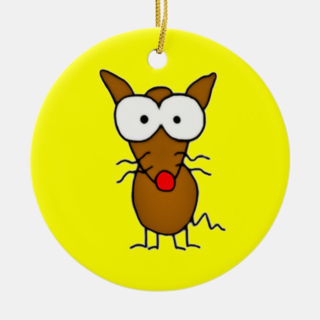 Tecknad hund julgransprydnad keramik (Framsidan)