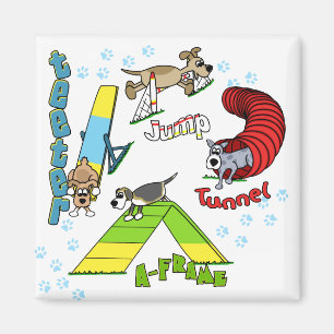 Tecknad hund, magnet