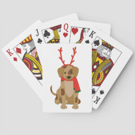 Tecknad hund med Antlers och Scarf Casinokort