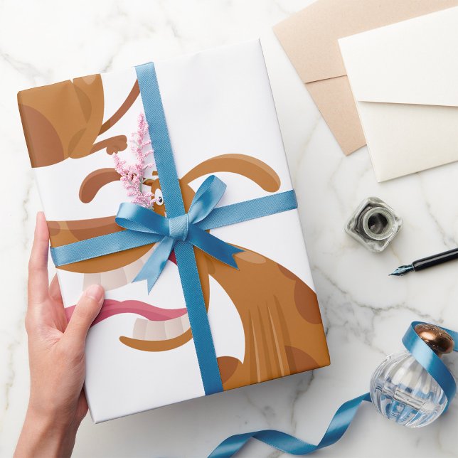 Tecknad hund med Big Smile och Tunga ut Presentpapper (Skapare uppladdad)