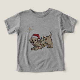 Tecknad hund med julhatt t shirt