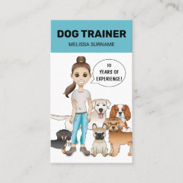 Tecknad hund och en Hund med särskild utbildning f Visitkort