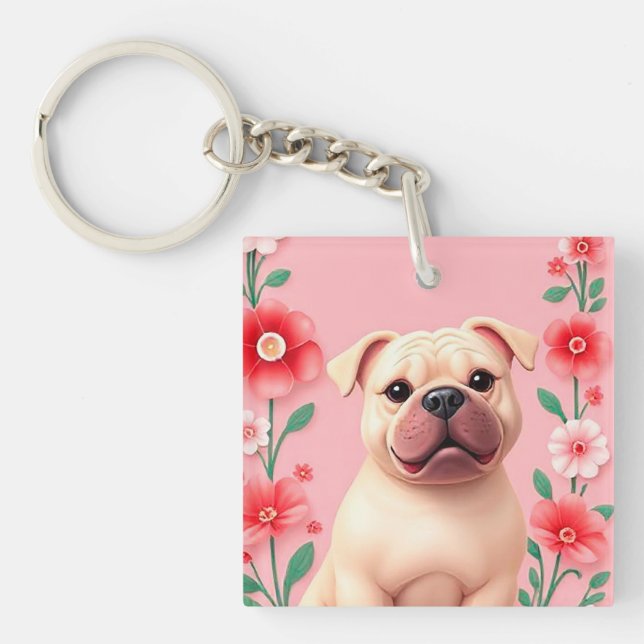 Tecknad hund omgiven av blommor (Framsidan)