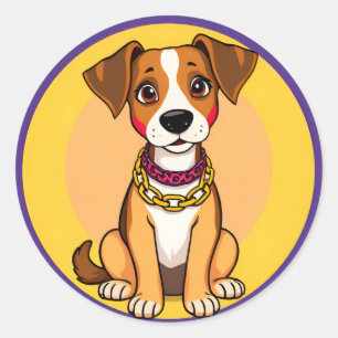 🐶 Tecknad Hund Present Till Hundälskare Och Husdj Runt Klistermärke