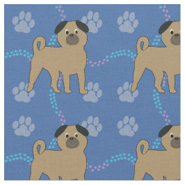 Tecknad hund - Pug v1 Tyg