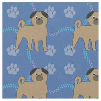 Tecknad hund - Pug v1 Tyg