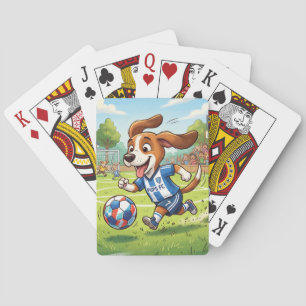 Tecknad hund som spelar fotboll casinokort