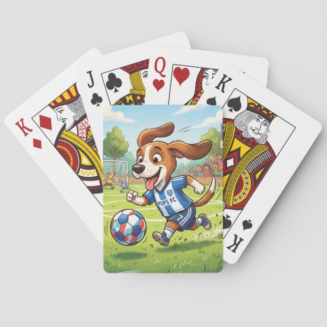 Tecknad hund som spelar fotboll casinokort (Baksidan)
