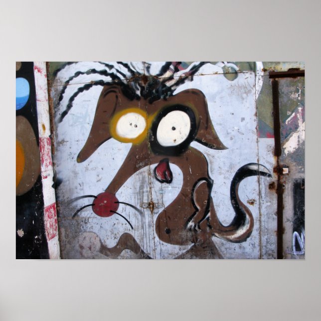 Tecknad hund Street Art of Las Palmas Poster (Framsidan)
