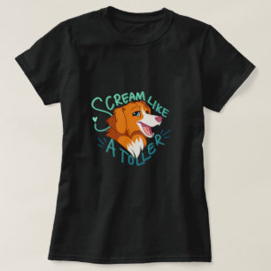 Tecknad hund Toller Skräm Anka Tolling Retriever T Shirt