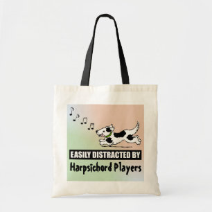 Tecknad hund uppdelat av Harpsichord-spelare Tygkasse