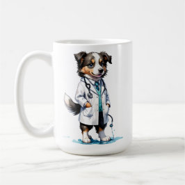 Tecknad hund veterinär kaffemugg